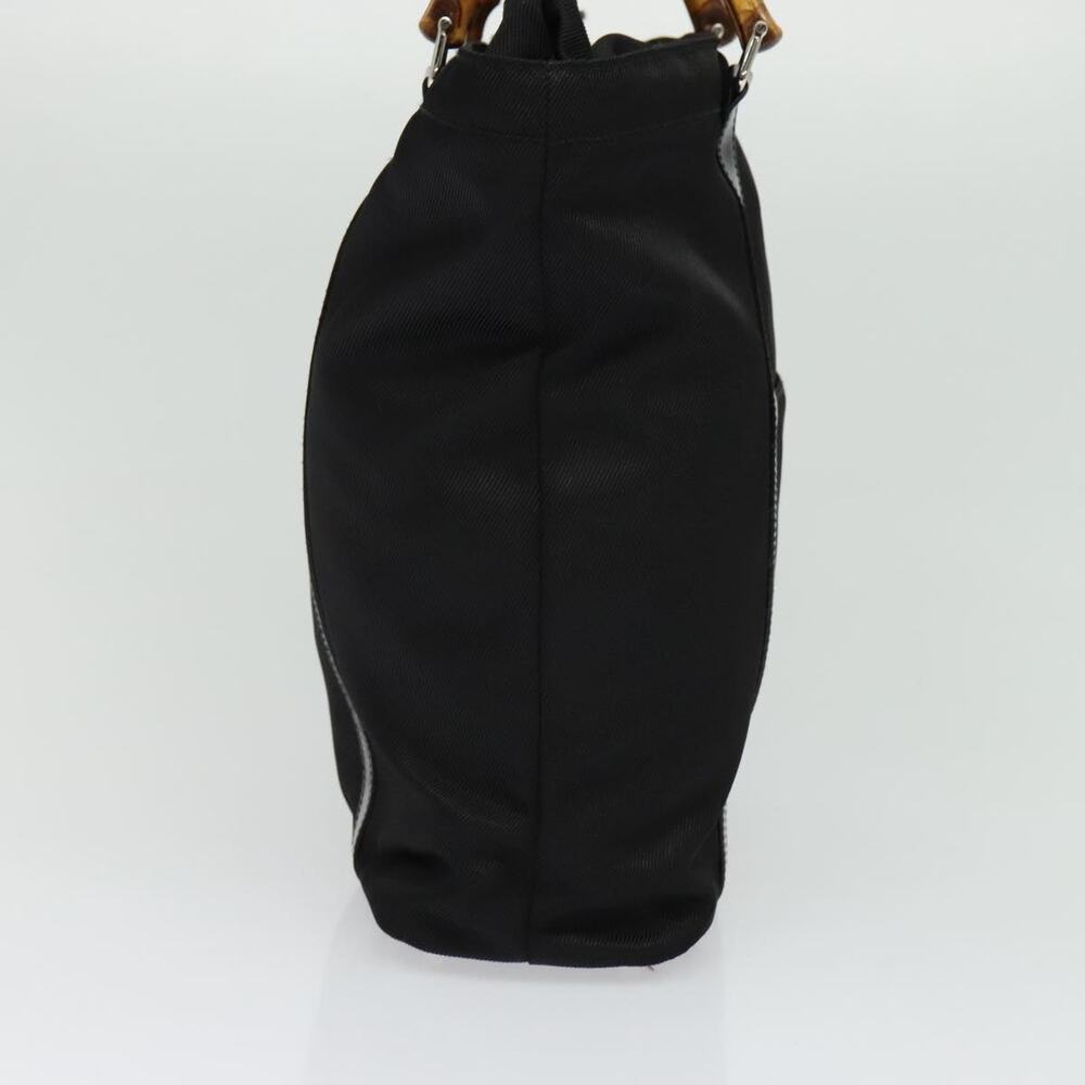 GUCCI Bamboo Tote Bag Nylon Black Silver 000 1998 000 1998 - Picture 5 of 12
